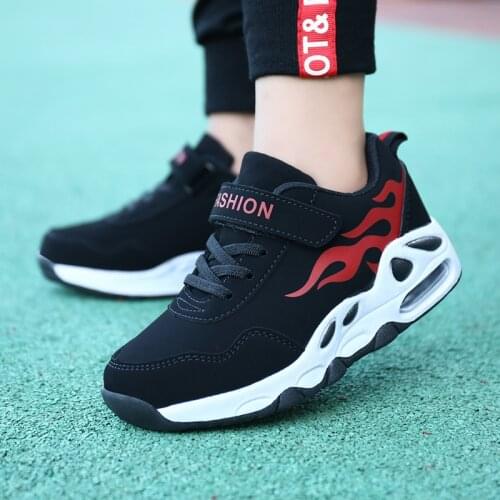 2021 Air Soft High Quality Leather Kids Sneakers Boys Running Shoes Footwear Rubber Children Sport Shoes Outdoor Child Walking