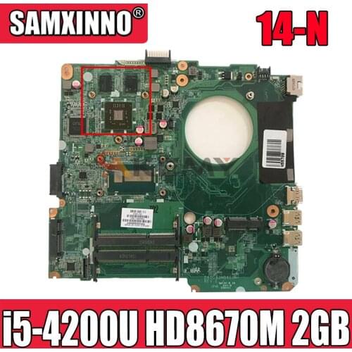For HP PAVILION 14-N Laptop Motherboard With i5-4200u HD8670M 2GB GPU 734426-501 734426-001 DA0U83MB6E0 MB 100% Tested Fast Ship