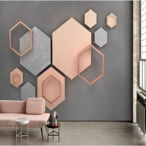 Home Improvement Decorative Painting Wallpaper for Walls 3d Silk Wallpapers 3D stereo modern minimalistic geometric wallpaper