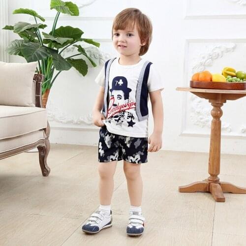 Boy boutique clothing Baby Boy Christening Outfit Clothing Gentleman Summer Suit Childrens Importer Set two pieces for