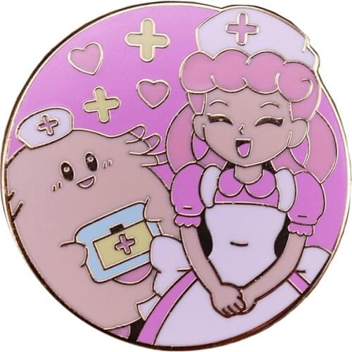Nurse Chan Enamel Pin Kawaii Menhera Yami Brooch pretty warrior pins sweet girls accessory