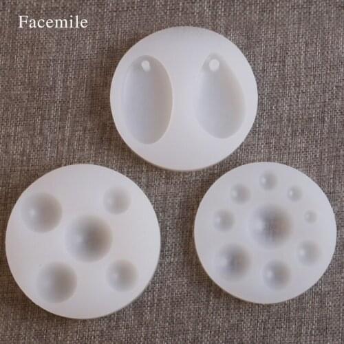 Facemile 3PCS Waterdrop Mold Cake Decorating Tools Silicone Resin Casting Round Mold Jewelry Making Tools Gumpaste Mold
