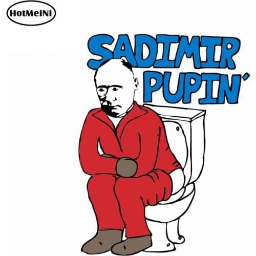 HotMeiNi 13cm x 10.4cm for Sadimir Vladimir Putin Poopin Personality Creative VAN Car Stickers Vinyl Material Anime JDM Decals