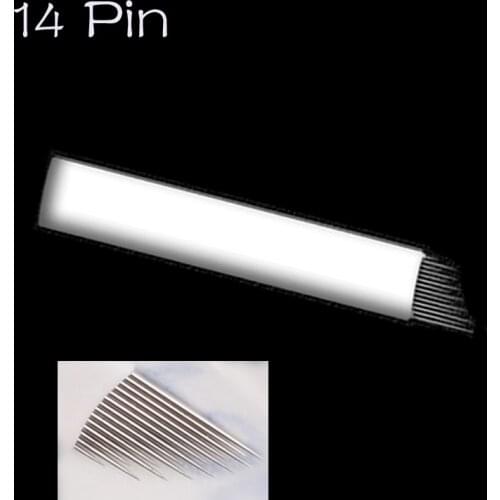 Liner and shadow microblading needle 14 prong curved blades new design microblade for liner eybrow embroidery pen