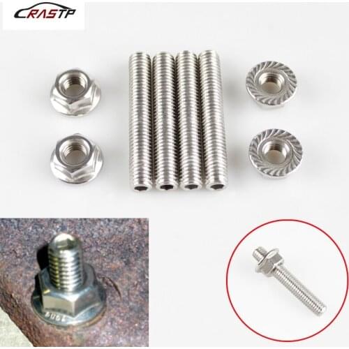 RASTP-2 Manifolds For Ford 4.6 &amp 5.4 Liter V8 Stainless Exhaust Manifold Stud Kit Studs 4 Pcs RS-TC009