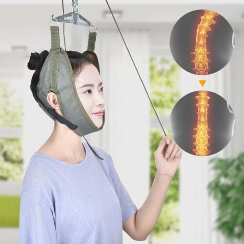 Neck Cervical Traction Kit Adjustable Hanging Home Neck Posture Corrector Stretcher Massager Health Neck Care Brace Support Tool