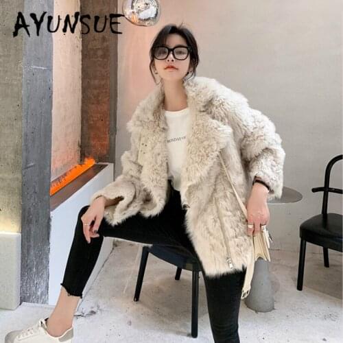 Natural Fur Coat Women 100% Wool Jacket Women Clothes 2020 Parka Real Fur Winter Coat Women Real Leather Jacket 2020TW73 YY2410