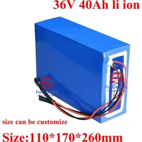 36v 40Ah lithium ion battery 18650 BMS 10S li ion for 1500W 2000w E-Bike scooter bicycle Tricycle inverter AVG + 5A charger