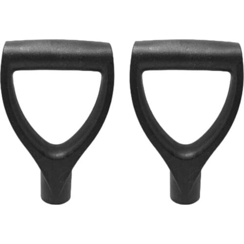 2Pcs Shovel D Grip Handle 32mm Inner Diameter PVC Spade Snow Shovel Handle for Garden Digging Raking Tool Black