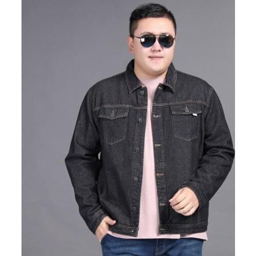 2020 new classic denim jacket men brand clothing cotton casual men jean jacket dark blue solid coat male plus size 8XL 7XL 6XL