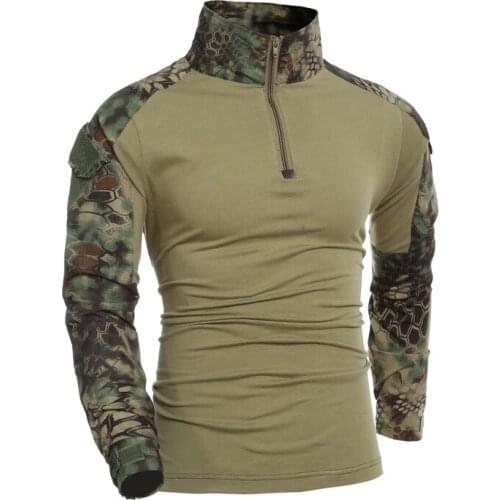 Men Long Sleeve Military Style Tactical T-shirts US Army Camouflage Multicam Airsoft Special SWAT t shirts for Man Combat Shirt