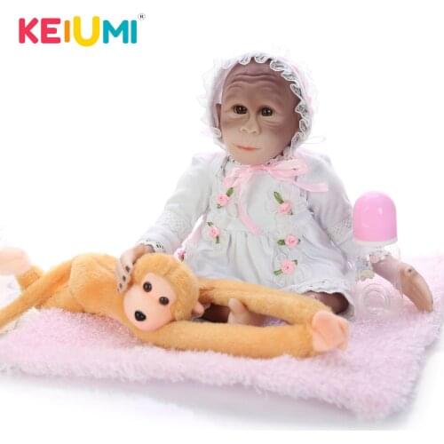 19 Inch 48cm Soft Silicone Handmade Reborn Baby Dolls Realistic Monkey Newborn Baby Doll Toddler Cute Birthday Gift