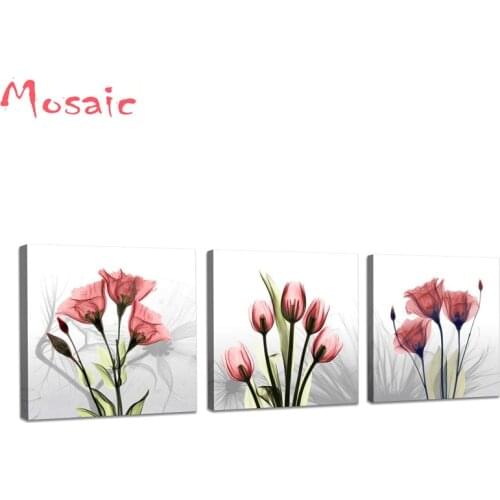 New 5D Diamond Embroidery Full Needlework Diy Cross Stitch Diamond Painting Kit 3 Piece Elegant Tulip Flower home decoration E