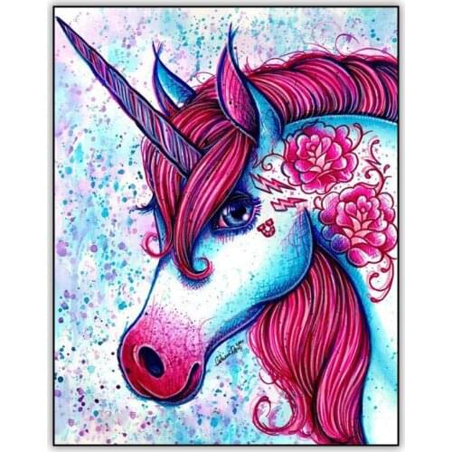 Cartoon Pink Unicorn 5d DIY Diamond Painting Set Full Drill Square / Round Crystal Mosaic Dimond Painting Embroidery Accessories