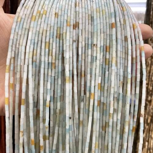 Natural Stone Beads Jewelry Making Small Cylindrical Semi-precious Loose Beads Charms DIY Necklace Bracelet Anklet Accessory