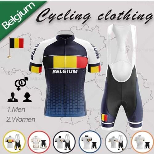 Belgium 2021 Summer Cycling Jersey Set Breathable Road BIke Cycling Clothing Flag Maillot Ropa Ciclismo Hombre Bike Skinsuit Men
