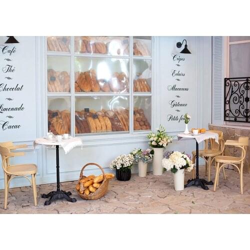 Bakery Flowers Vase Bread Photo Backgrounds Vinyl Cloth Backdrop for Baby Children Birthday Party Photobooth Photography Props