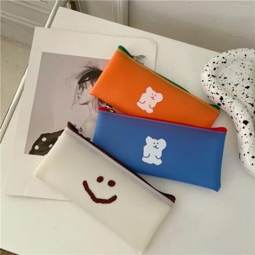 Kawaii Jelly Bear PVC Pencil-box Pencil Case Pencil Bag Pen Pouch Cute Stationery For Children School Supplies Wholesale