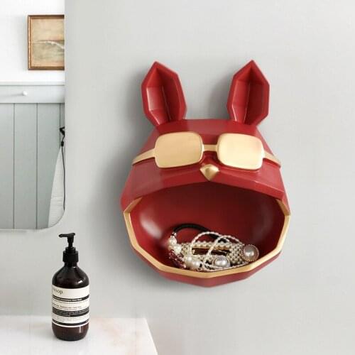 Nordic minimalist large-mouthed method bucket household wall decoration storage box creative wall-mounted non-punch rack