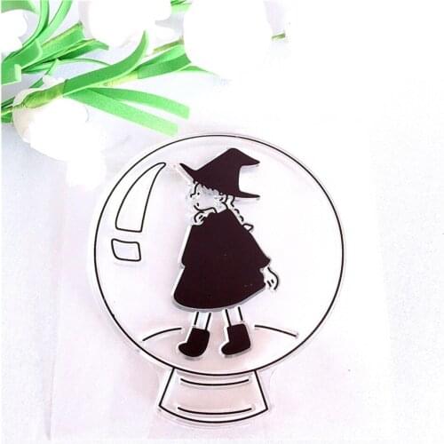 10*10 Fairy Witch Girl Transparent Silicone Clear Stamps DIY Seal for Scrapbooking Card Making Photo Album Decorative Stamp Sheet