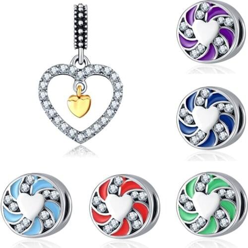 Pulsera charms plata de ley plata de ley original bracelet beads for jewelry making valentines day mary bijoux charm