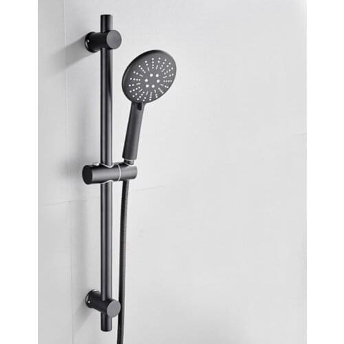 Adjustable 3 Function Black Shower Riser Slide Bar with Hand Held Shower & Hose Wall Mount Shower Sliding Bar Set Free Shipping