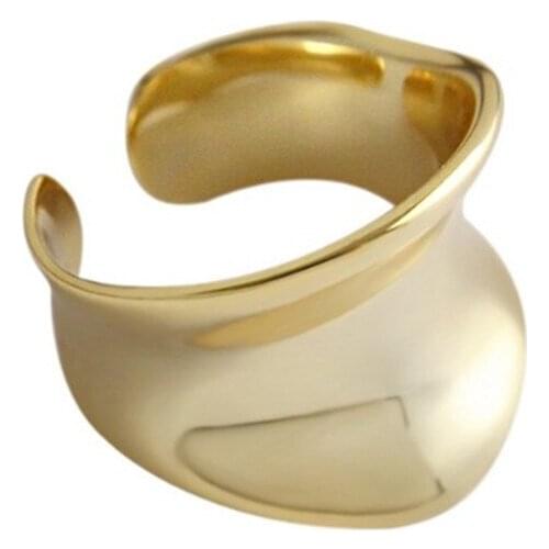 Luxury Brand Big Smooth Chain Rings For Women Wedding Statement Jewelry Valentines Gifts Lover Finger Ring aneis bague femme