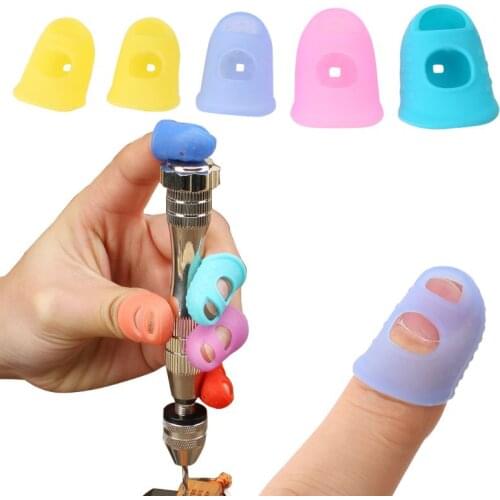 1Pc Finger Insulation Silicone Sleeve Case Cover Anti-Slip Fingertip Thermal Protection for 3D Printing Pen 5 Size Random Color