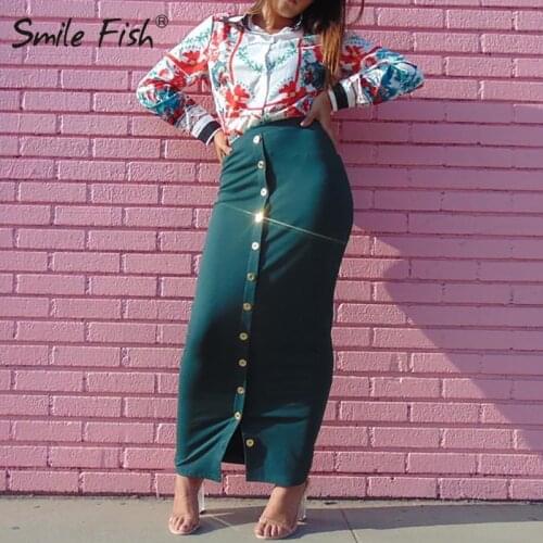 SMILE FISH Pencil Skirts With Flowers