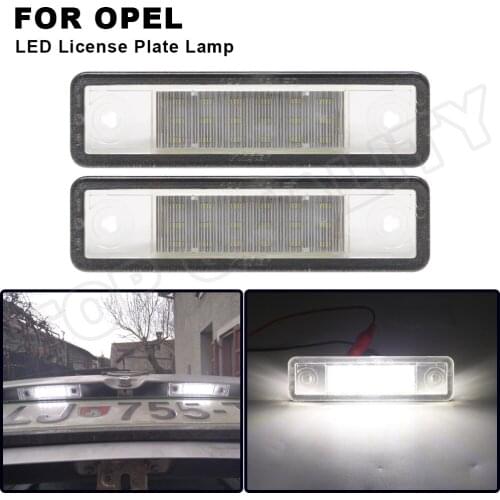 For Vauxhall For Opel Corsa B Astra F G Omega Zafira Signum Vectra B Car LED License Plate Lights 12V White Number Plate Lamp 2X