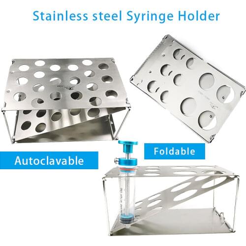 Stainless Steel Syringe Display Racks Display Tray Syringe Holder Foldable