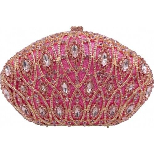 XIYUAN Bridal Wedding Elegant Party clutch purse Colorful Crystal Diamond Evening Bag Newest Chain Evening Bags shoulder bag