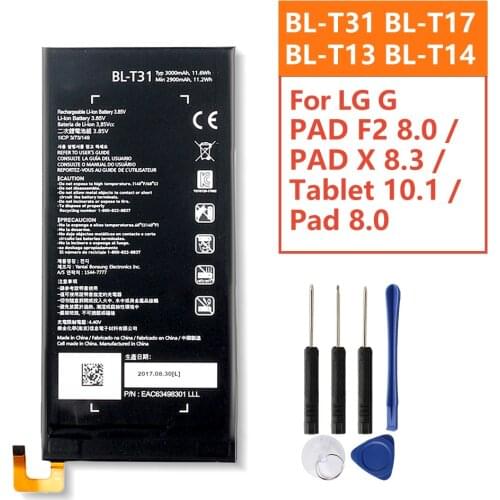 Replacement Battery For LG G PAD F2 8.0 LK460 Tablet 10.1 V700 Pad 8.0 V490 V480 V495 V496 PAD X 8.3 VK810 V520 V522 BL-T31