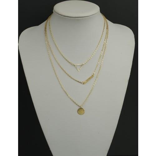 2020 New Fashion Charm Jewelry Accessories Geometric Sequins Multi-layer Chain Gold Necklace Women New Product Launch Gifts