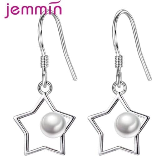 New 2021 Fashion Elegant 925 Sterling Silver Pearl Drop Earrings White Black Pearl For Women Engagement Party Fine Jewelry