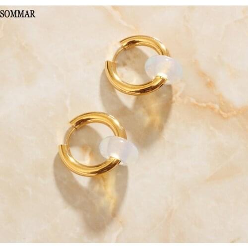 SOMMAR 2021 trend large Gold Vermeil Maiden earrings earring female 2020 Plain stone earring for women charms