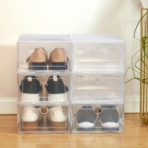 1pc Colorful Thickened Flip Shoes Drawer Case Plastic Shoe Boxes Stackable BoxForman