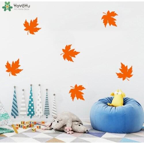 10*10cm*20pcs Maple Leaf Wall Sticker Kids Girls Boys Bedroom Window Decals Home Decoration Vinyl Art 40 Colors Available QQ500