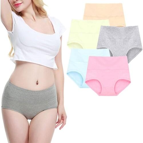 ATOXY 10Pcs Set Women Panties High Waist Slimming Briefs Soft Cotton Breathable Lingerie Female Sexy Underwear Plus SizeXXL