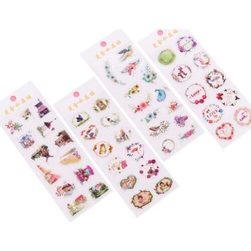20sheets/lot Kawaii Korean Colorful Dream Plants Heart Stars PVC Sticker 6 options Labels Scrapbooking Stickers Wholesale