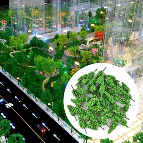 50pcs Green Model Trees Scale Train Park Railroad Railway DIY Models 5.5cm Crafts Building Scenery Wargame Layout Toys X8K4