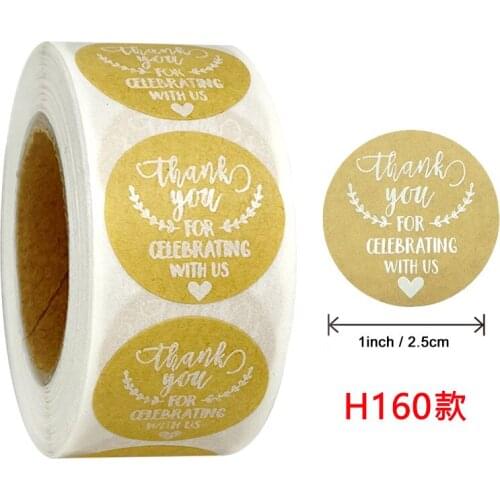 500pcs Vintage Kraft Paper Stickers Scrapbook Gift Stationery Label Stickers Handmade With Love Thank You For The Stickers