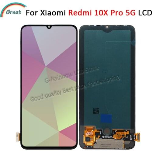 6.57'' Amoled for Xiaomi Redmi 10X Pro lcd display Touch Screen Digitizer assembly with Frame for Redmi 10X 5G LCD M2004J7BC
