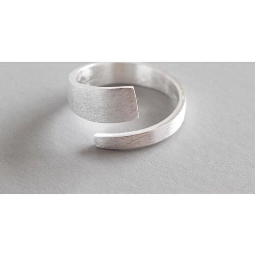 925 Sterling Silver Rings Adjustable Size Geometric Finger Ring For Women Wedding Jewelry Bijoux Femme JZ590