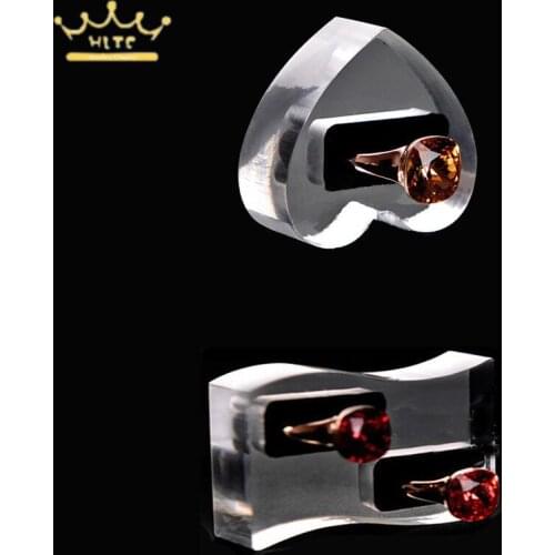 Acrylic Rings Organizer Clear Ring Holder Jewelry Display Stand Ear Stud Showcase for Jewellry Store Countertop 1PC