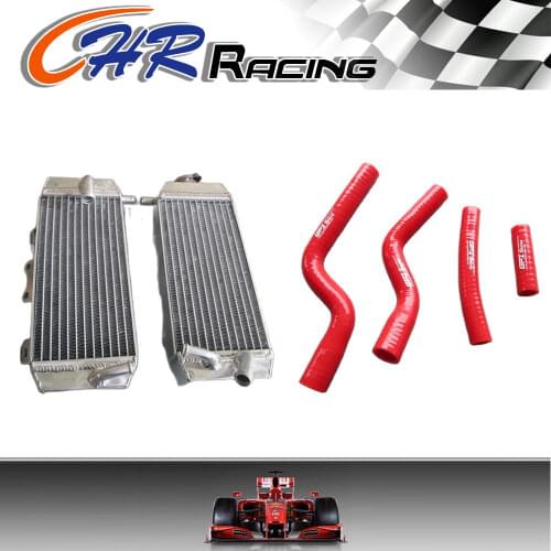 Aluminum radiator and RED hose for 07 08 09 YAMAHA YZF250 YZ250F 2007 2008 2009