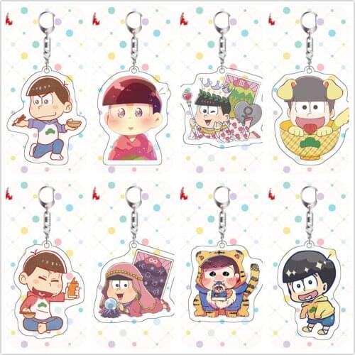 Anime Osomatsu-san MATSUNO KARAMATSU MATSUNO ICHIMATSU Acrylic Pendant Figure Keychain Keyring Collection Model Toy Gift