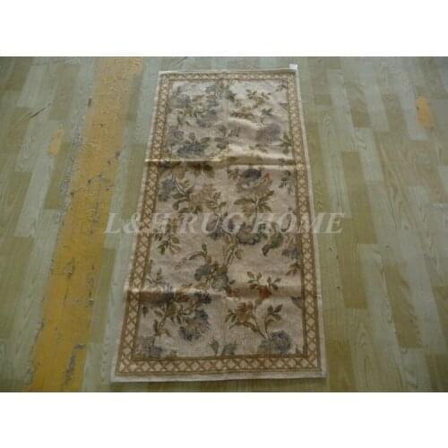 Free shipping 10K 2.5'x4' needlepoint woolen rugs with flowers design handmade carpet