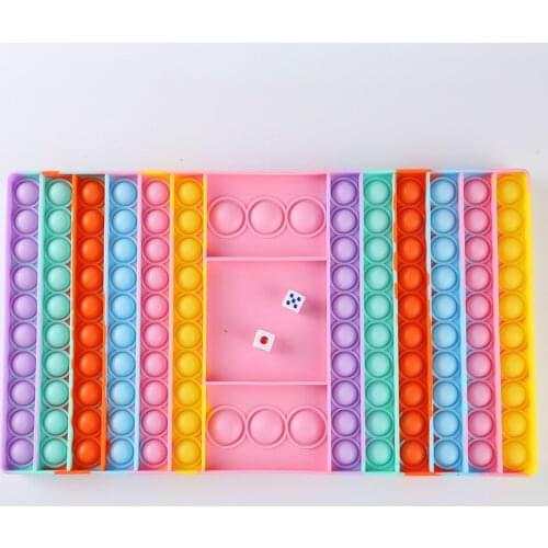 Big Game Fidget Toy Rainbow Chess Board Push Bubble Fidget Sensory Toys for Parent-Child Time Interactive Game Gift