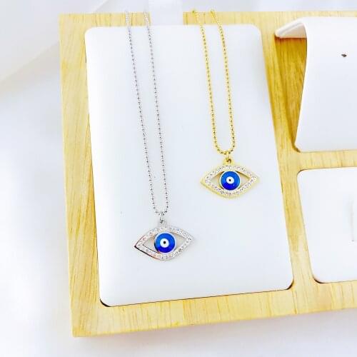 Gold Fatima Hand Evil Eye Chain Necklaces For Women Horn Lightning DIY Big Pendant Necklace CZ Fashion Jewelry Gift